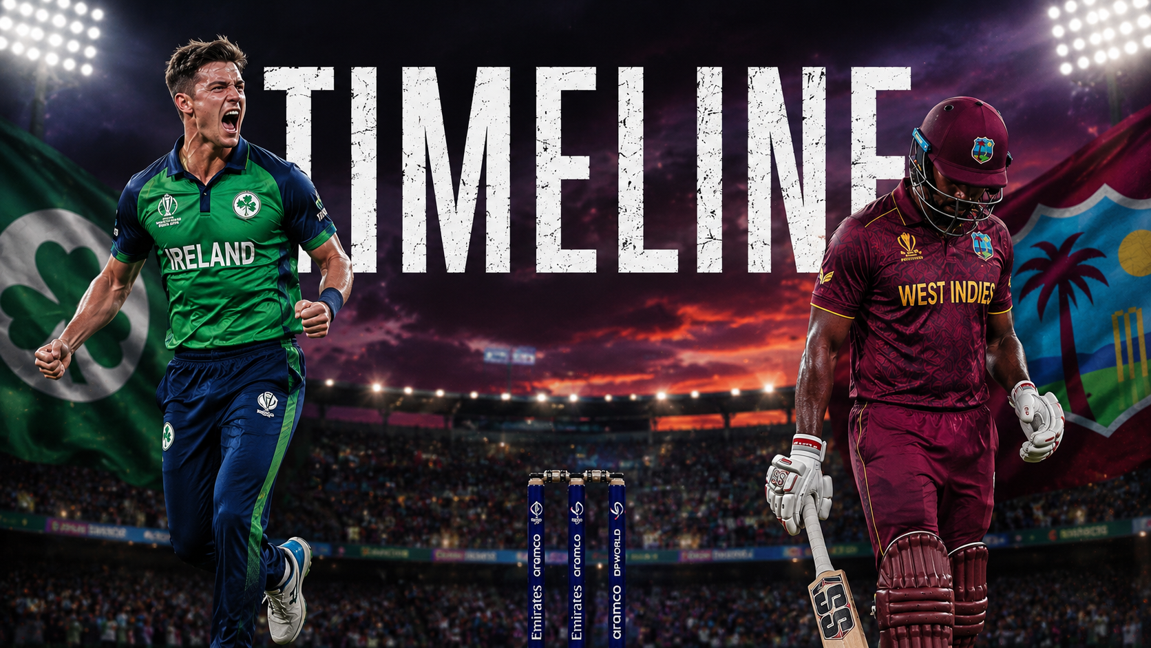 West Indies Cricket Team Vs Ireland Cricket Team Timeline